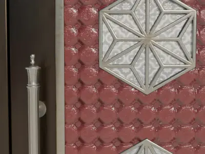 Luxurious double front doors 3D model