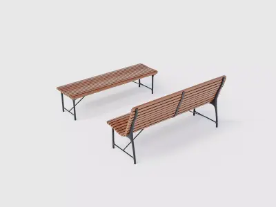 Prague bench set 3D model