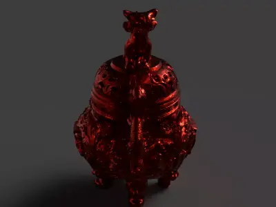 Chinese Vintage Bronze  figure Low-poly 3D model