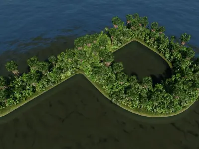 P Alphabet Island 3D model