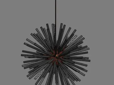 VINTAGE SPUTNIK WHITE GLASS 3D model