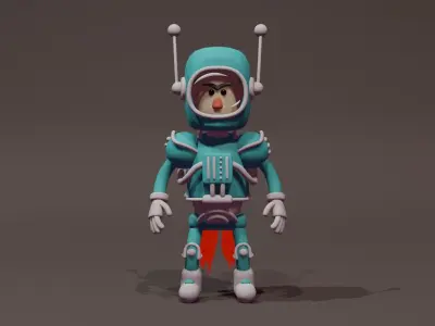 Cartoon Astronaut 3D Model 3D model