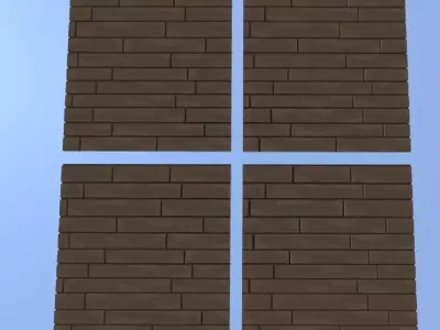 Floor brick wall in minecraft 3D model