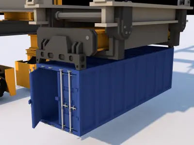 Straddle Carrier Machine Low-poly 3D model
