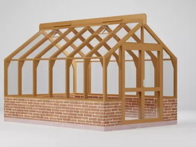 Lahe 5 Green House Low-poly 3D model