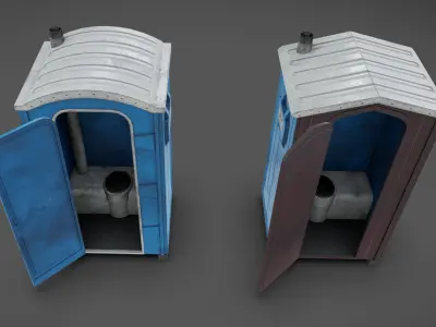 Portapotties Low-poly 3D model