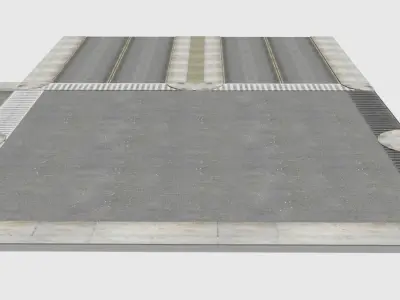 Suburb roads pack Low-poly 3D model