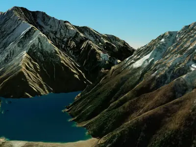 Phoksundo mountain lake Nepal 3D model