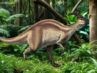  Parasaurolophus Dinosaur Rigged for Maya 