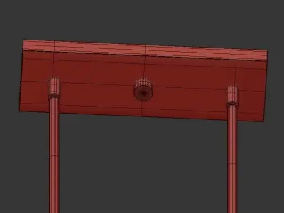 Tavern 6 light fixture with six lights hanging from it 3D model