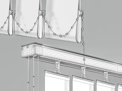 Blinds and curtains 3D model