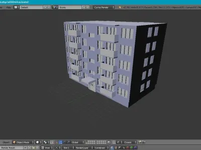 A Soviet building Low-poly 3D model