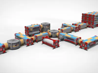 Sci-fi Residential module for habitation 3D model