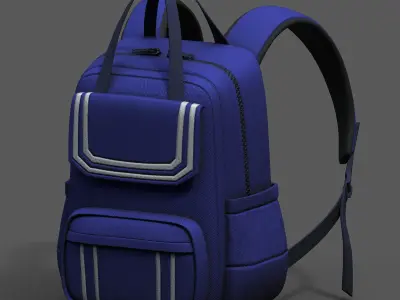 Backpack Camping bag baggage pockets  Low-poly 3D model