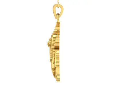 light weight yellow gold  diamond pendent -ZA PN 4228 3D print model