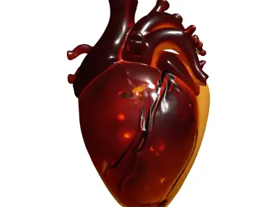 Cybernetic Glowing Scifi Heart Low-poly 3D model