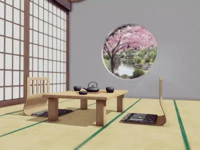 Japanese Room Low-poly 3D model