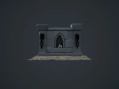 Low Poly Wall Free low-poly 3D model