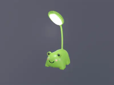 Frog Desk Lamp Cute  Low-poly 3D model
