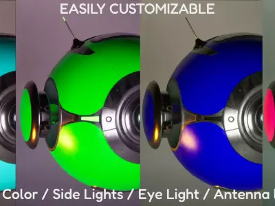 Sci-Fi Spherical Drone Low-poly 3D model