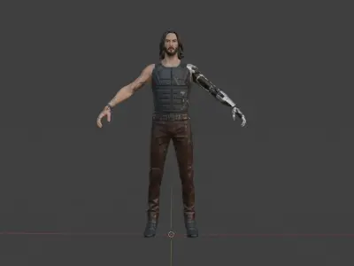 Johnny Silverhand Low-poly 3D model