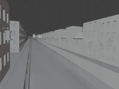 CITY LIGHTS - oil painting on canvas - recreation in blender 3D model