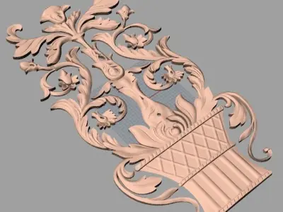 European furniture 3D relief models for CNC wood engraving E181 3D model