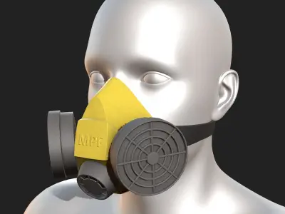 Gas mask isolated protection scifi futuristic  Low-poly 3D model
