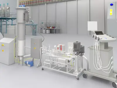 Factory production line 3D model