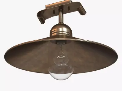 Chandelier metal ceiling light with glass bulb 3D model
