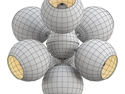Favourite-Schoppen-1491-7P chandelier with six glass globes h... 3D model