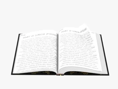 Black Cover Rigged and Animated Book Low Poly 3D Model