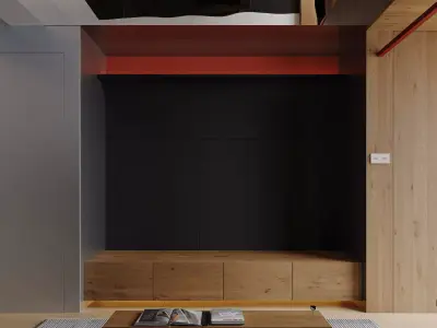 Minimalist interior space 3D model