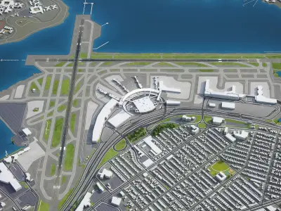 New York - LaGuardia Airport - LGA Low-poly 3D model