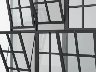 Aluminium window 12 3D model