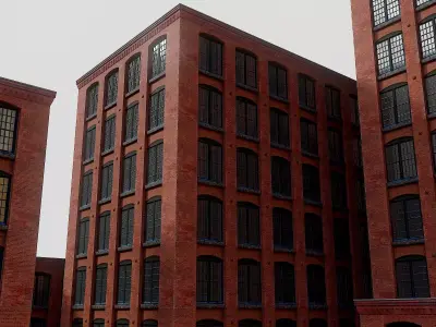 Industrial buildings pack Low-poly 3D model