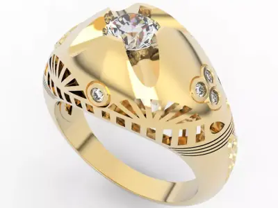 Gothic Engagement Ring 3D print model