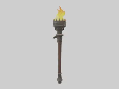 Dungeontorchholderm 1 Low-poly 3D model
