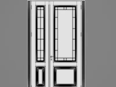 Door with glass 3D model
