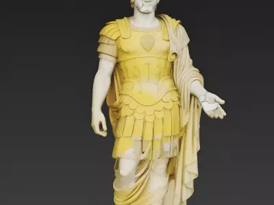 Stylized Roman Commander Statue 3D Model Low-poly 3D model