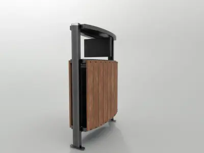 Modern Timber Street bin Vol 06 Game Ready PBR Low-poly 3Dmodel Low-poly 3D model
