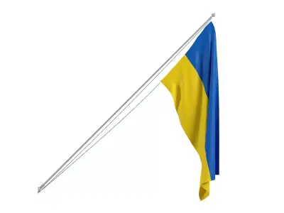 Ukraine Exterior Flag 3D model