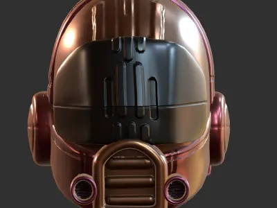 Gas mask helmet 3d model scifi Low-poly 0 Low-poly 3D model