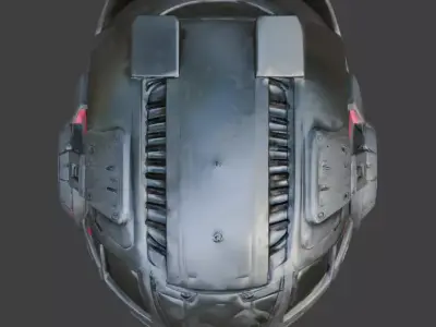 Cyber-Industrial Soldier Helmet 3D Model Low-poly 3D model