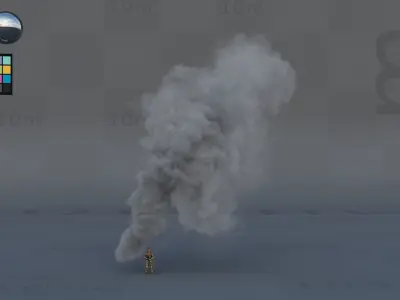 Smoke plumes bundle 120 frames 4x mid res 1x high res 3D model