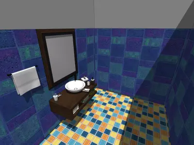Bathroom set Low-poly 3D model