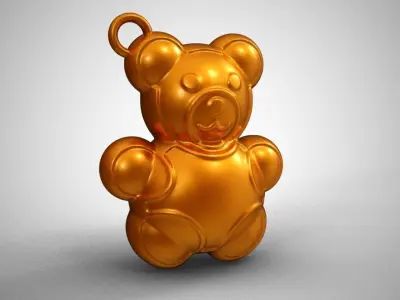 Bear Keychain 3D print model