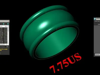 Light Gold Diamond Men Ring 2MR089 3D model