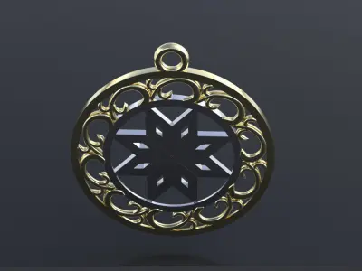 Amulet ancient slavic nordic sun symbol  3D print  or CNC model  3D print model