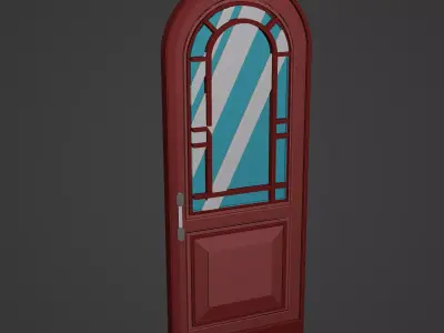 Medieval Door Low-poly 3D model 13